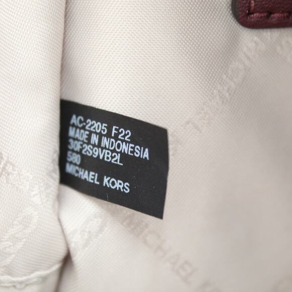 Michael Kors Leather Backpack Purse Womens Red Pebbled Zips Travel Bag Valerie - Picture 11 of 11